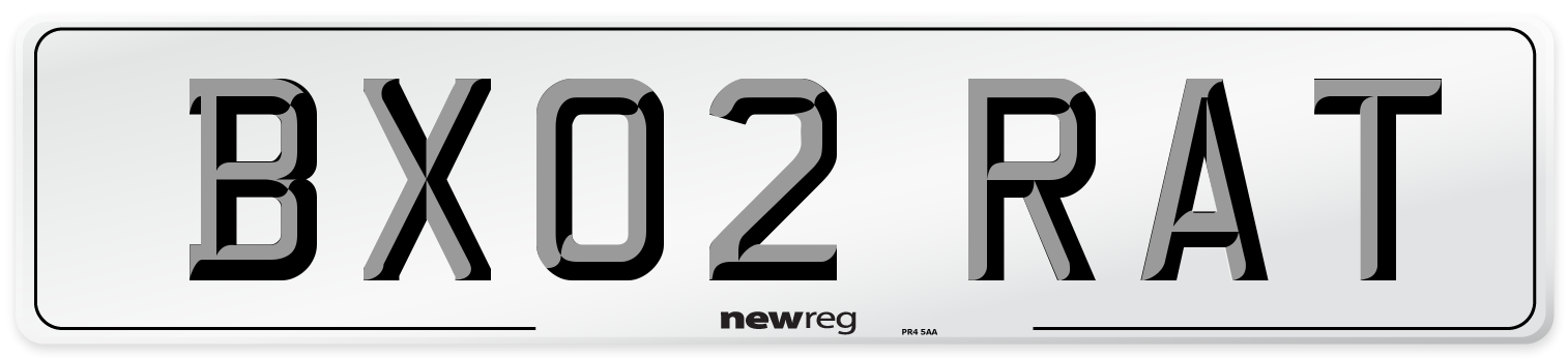 BX02 RAT Number Plate from New Reg